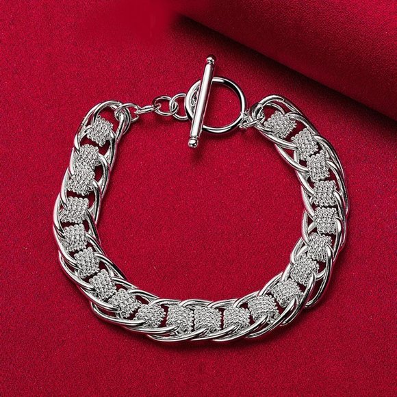 💎 Luxury Bracelet 925 Sterling Silver Charm Chain Bracelet Bangles Classic - Picture 4 of 5